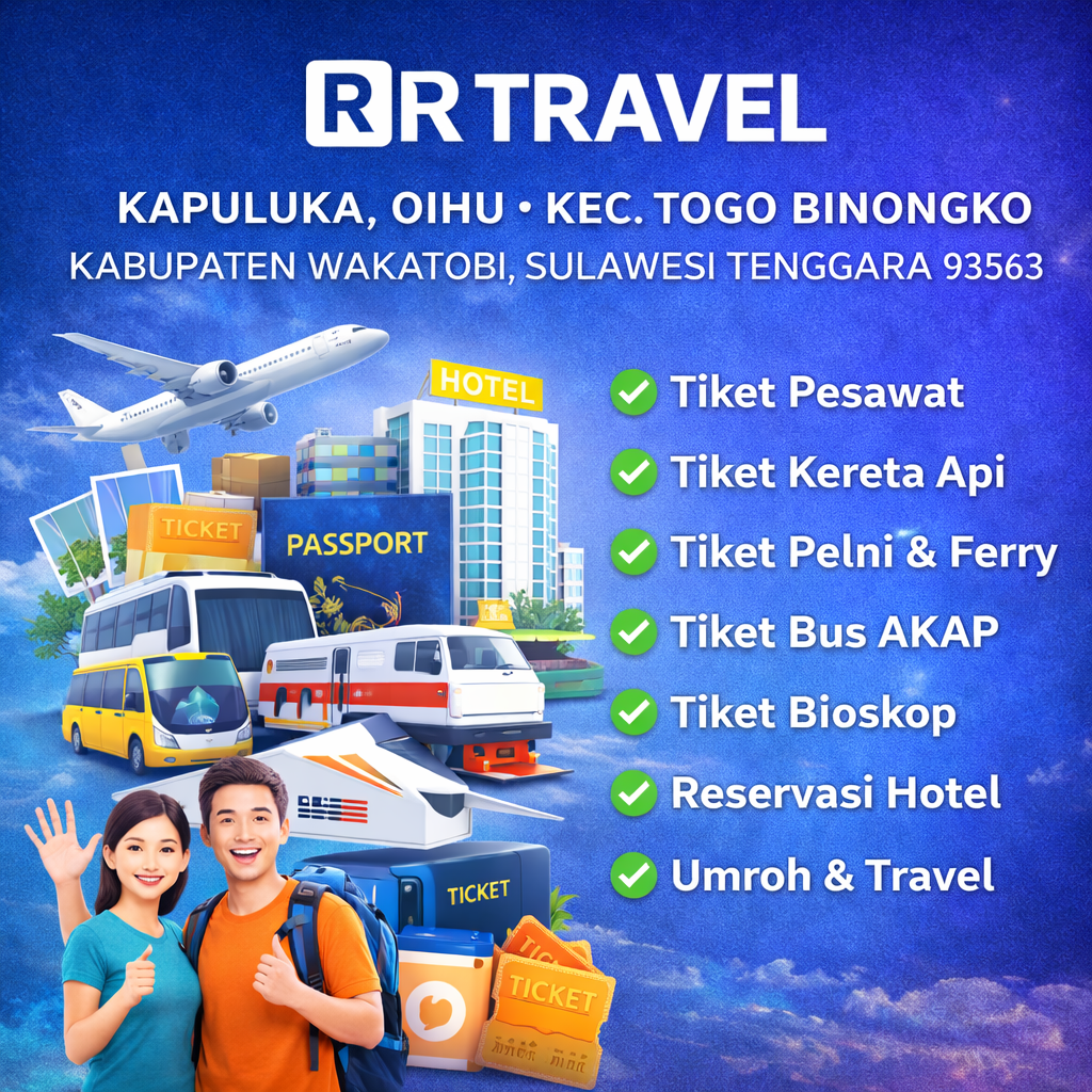 Layanan Tiket & Travel Lengkap dan Terpercaya Kapuluka Wakatobi  - Tour and Travel